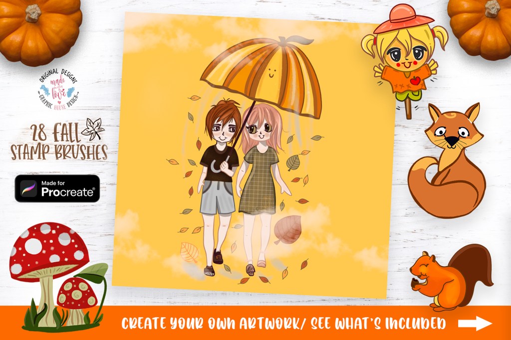 New 28 Fall Brushes Stamp Set For&nbsp;Procreate